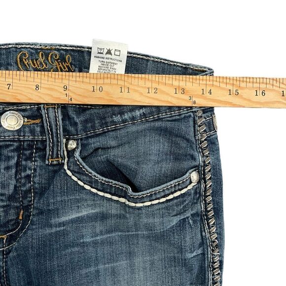 Cruel Girl Lindsay Bootcut Jeans Low Rise Medium Blue Denim Juniors 5R - Picture 10 of 13